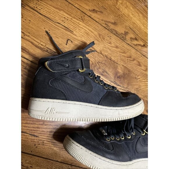 𝅺nike Air Force 1 High '07 Black (Gold Writing) Men's shoes 6.5 - Picture 3 of 7